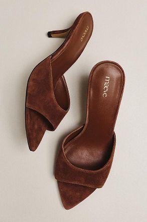 Maeve Pointed-Toe Heeled Mules