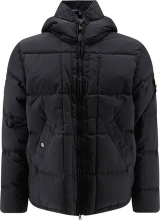 Stone Island Nylon Metal Down Jacket - Heren - Gewatteerde jassen - Zwart - L - Nylon - Jassen