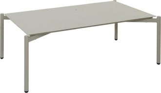 Hhg Mesa de jardín de aluminio HHG 594, mesa de salón exterior mesa de café mesa de balcón, 105x65cm, verde claro