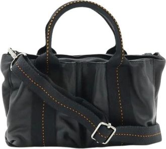 Herm&egrave;s Pre-owned Handbags, female, Black, Size: ONE SIZE Pre-owned Canvas Handbag