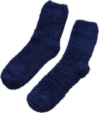 Generic Mens Wool Socks Thermal Hiking Winter Boot Warm Thick Cozy Crew Comfy Work Socks For Men Mens Thick Work Socks (Navy, One Size)