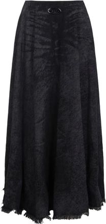 Diesel Zwarte Trapezium Rok Aw 25 - Dames - Midirokken - Zwart - W26 - Katoen - Rokken
