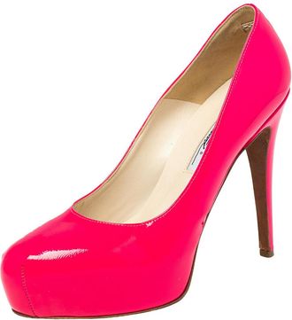 Brian Atwood Pink Patent Leather Platform Pumps
