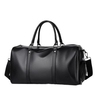 Generic Compatible For Large Capacity Gym Duffel Bag with Wet/Dry Compartments, Travel & Sports with Adjustable Shoulder Strap(Black)