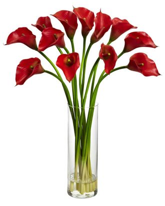 Nearly Natural Mini Calla Lily Silk Flower Arrangement