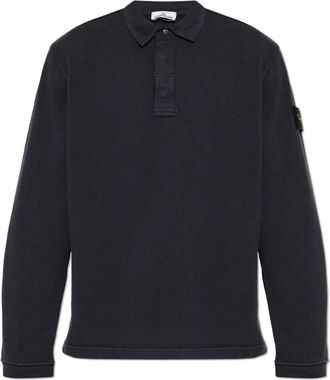 Stone Island Sweatshirt met logopatch - Heren - Polos - Blauw - M - Katoen - Tops