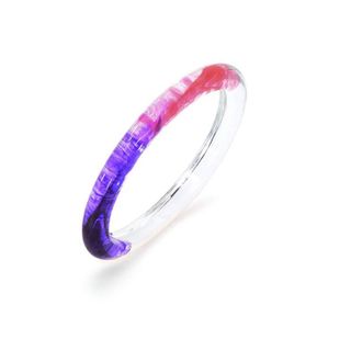 Gold & Honey Womens Tie Dye Slip On Lucite Bangles In Purple-Pink