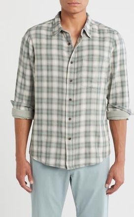 14th & Union Duofold Flannel Button-Up Shirt in Ivory Egret Simon Grid at Nordstrom Rack, Size Xx-Large
