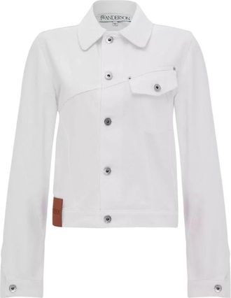 J.W.Anderson Witte Denim Jack met Klassieke Details - Dames - Spijkerjassen - Wit - S - Denim - Jassen