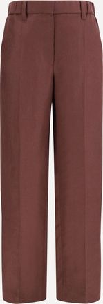 Brunello Cucinelli Pantaloni a gamba larga in lino con banda elastica e passanti Woman 42