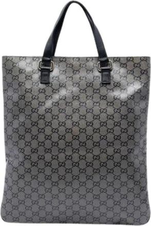 Gucci Pre-owned Canvas Tote - Dames - Vintage Shopper - Grijs - ONE Size - Leer - Vintage