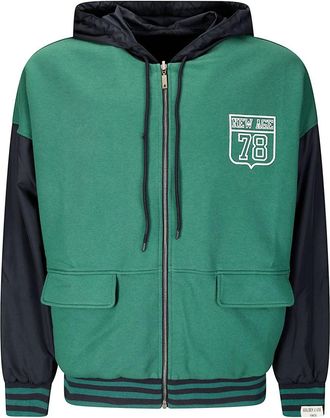 Golden Goose Mens Organic Cotton Reversbile Hoodie - Dark Green - Size Large