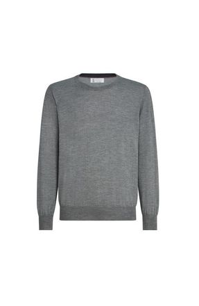 Brunello Cucinelli Cashmere and silk lightweight sweater in Dark Grey at Nordstrom, Size 46 It