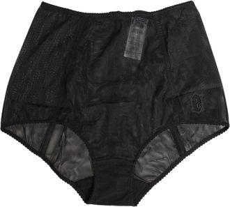 Dolce & Gabbana Black High Waist Mesh Sheer Shapewear Womens Underwear