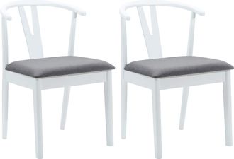vidaXL Silla De Comedor 2 Uds. Madera De Caucho S&oacute;lido Y Gris Vidaxl