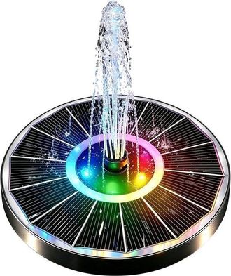 OEM Bomba De Fuente Solar - Bomba De Agua Flotante - Decoraci&oacute;n De Jard&iacute;n - Con 6 Boquillas - Redonda De 17 Cm - Multicolor