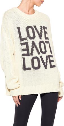 Spiritual Gangster Love Mantra Cotton & Cashmere Graphic Sweater in Canvas at Nordstrom Rack, Size X-Large