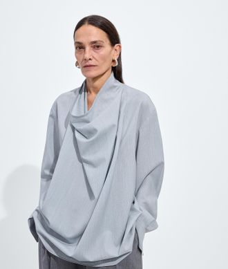 Bottega Veneta Blusa in tela di lana leggera - Blu - Donna - 36