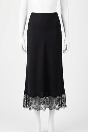 Z Supply Cinder Lace Trim Maxi Skirt In Black