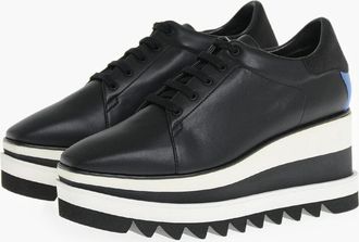 Stella McCartney Vegan Leather Sneakers ELYSE with 8cm Two-Tone Wedge Stella McCartney