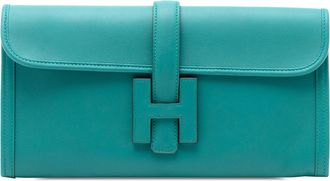 Herm&egrave;s Pre-owned Womens Swift Jige Elan 29 - Turquoise Leather - One Size