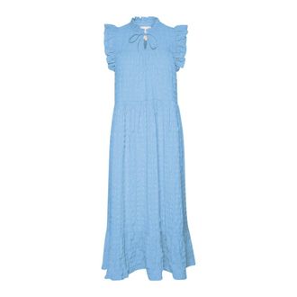 Part Two Vrouwelijke jurk met ruchedetails - Dames - Casual kleedjes - Blauw - XL - Kleedjes
