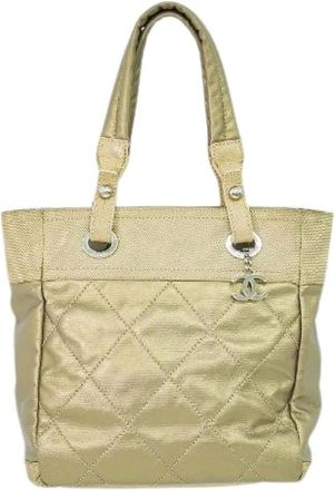 Chanel Pre-owned Handbags, female, Yellow, Size: ONE SIZE Pre-owned Vintage Canvas Handbag