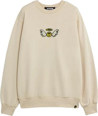 Barrow Trui met ronde hals en logodetail met parels - Heren - Sweatshirts - Beige - L - Hoodies & sweatvesten