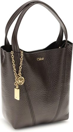 Chlo&eacute; Womens Spin Shoulder Bag Kohl Brown Calf Leather Bos Taurus