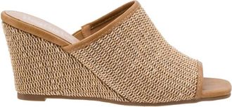 Corkys Footwear Womens Good Vibes Woven Raffia Wedge Sandals In Tan