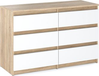 OEM Cassettiera Sonoma In Rovere Bianco Opaco, 100 Cm, Mobile Tv Per Soggiorno