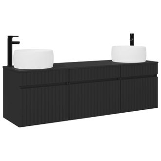 vidaXL Juego De Muebles De Ba&ntilde;o 3 Uds. Negro 49 X 44,5 X 66 Cm Vidaxl