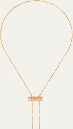 Nouvel Heritage 18K Semi Pave Latch Pendant on MM Chain Necklace