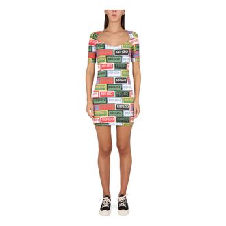 Kenzo Short Dresses, female, Multicolor, Size: XS Label Bodycon Dress