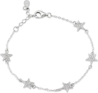 Savvy Cie Jewels Silver Cz Station Bracelet