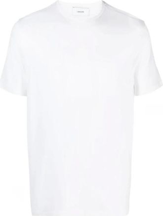 Lardini Wool Jersey T-Shirt - Heren - T-shirts - Wit - L - Wol - Tops