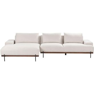 Beliani Divano in tessuto ad angolo retto a 3 posti Stile minimalista Gambe in metallo Beige Mariferd
