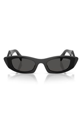 Prada 50mm Oval Sunglasses in Black /Dark Grey at Nordstrom
