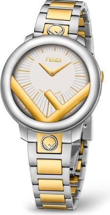 Fendi Run Away Two-Tone Stainless Steel Bracelet Watch, 28mm in White/Two Tone at Nordstrom Rack