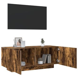 vidaXL Vidaxl - Mueble Para Tv Madera Contrachapada Roble Ahumado 100x35x40 Cm