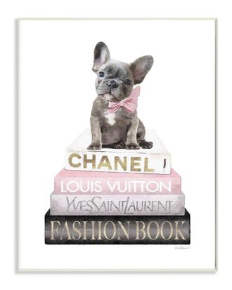 Stupell Industries Dashing French Bulldog And Iconic Fashion Book Wall Art