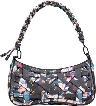 Desigual Shoulder Bags, female, Black, Size: ONE SIZE Handbag with Zip and Inside Pocket