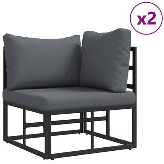 Berkfield Home Garden Sofa Set 5 pcs Black 70 x 70 x 32 cm Aluminium