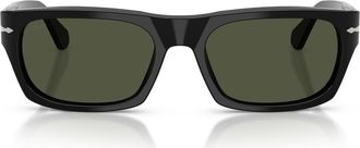 Persol 58mm Rectangular Sunglasses in Black/green at Nordstrom