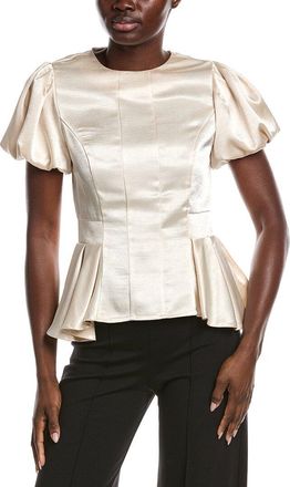 Gracia Puffed Sleeve Ruffle Bottom Top