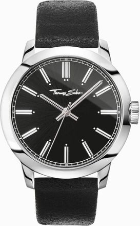 Thomas Sabo Herenhorloge Rebel at heart 46 mm Leren Armband Wa 0312-203-203-46 MM - Heren - Horloges - Zwart - ONE Size - Accessoires