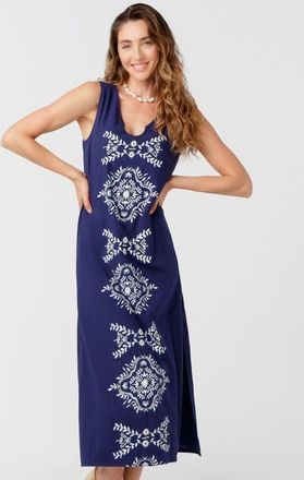 Cabana Life Essential Maxi Dress with Side Slit in Navy at Nordstrom, Size X-Large