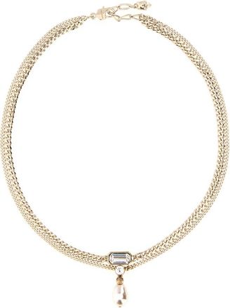 Alexander McQueen Skull & Crystal Necklace - Dames - Kettingen - Geel - ONE Size - Accessoires