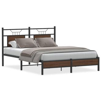 Berkfield Home Bed Frame without Mattress Brown Oak 140x200 cm Engineered Wood