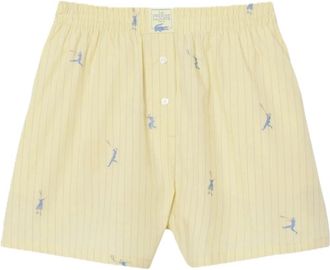 Lacoste Jacquard Katoen Poplin Boxershorts - Dames - Bermuda - Geel - S - Katoen - Korte Broeken